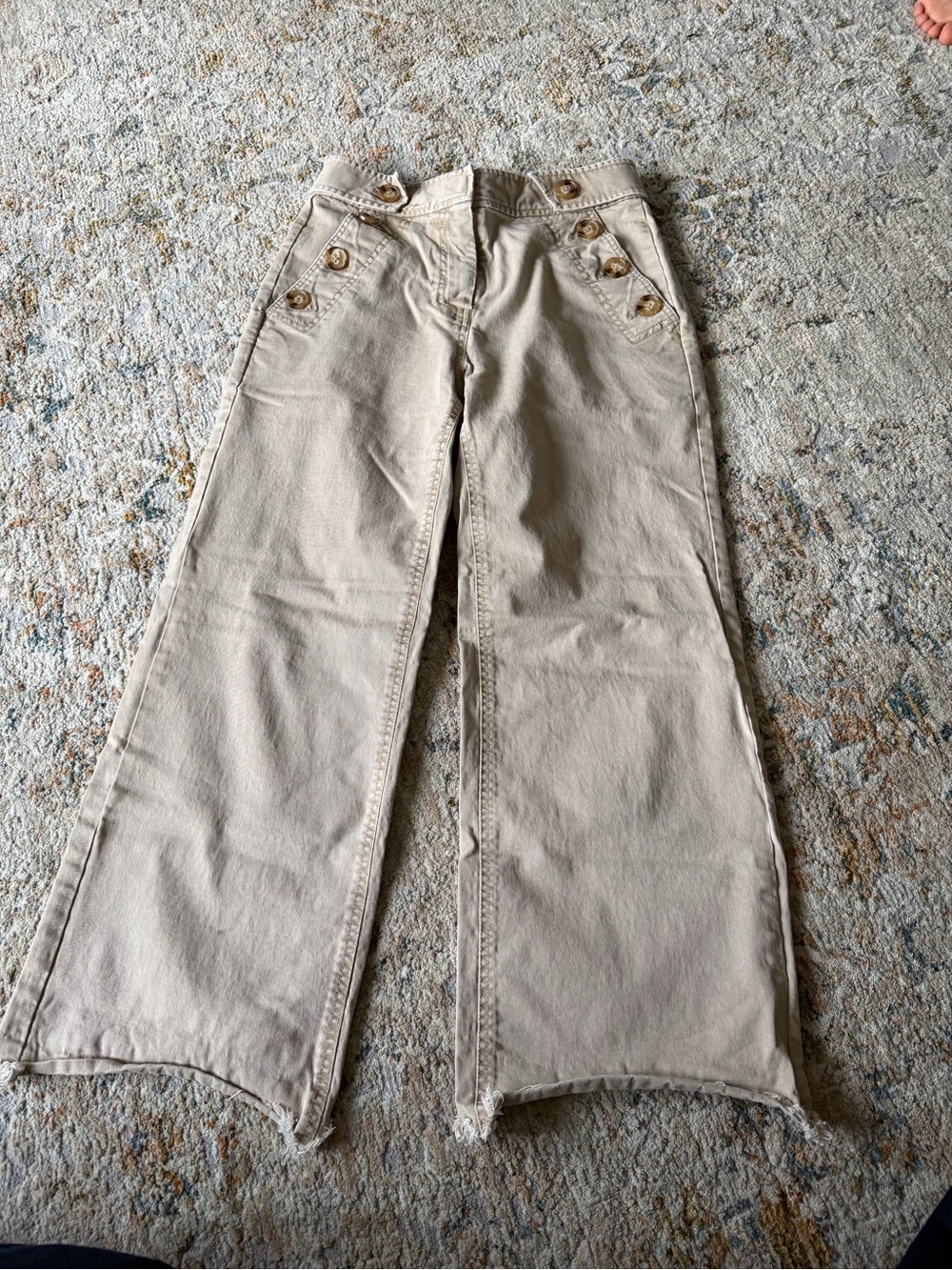 10 Crosby Derek Lam Beige Straight-Leg Pants